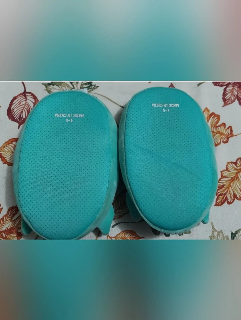 Squishmallows Kids Plush Penguin Slippers - Teal & White